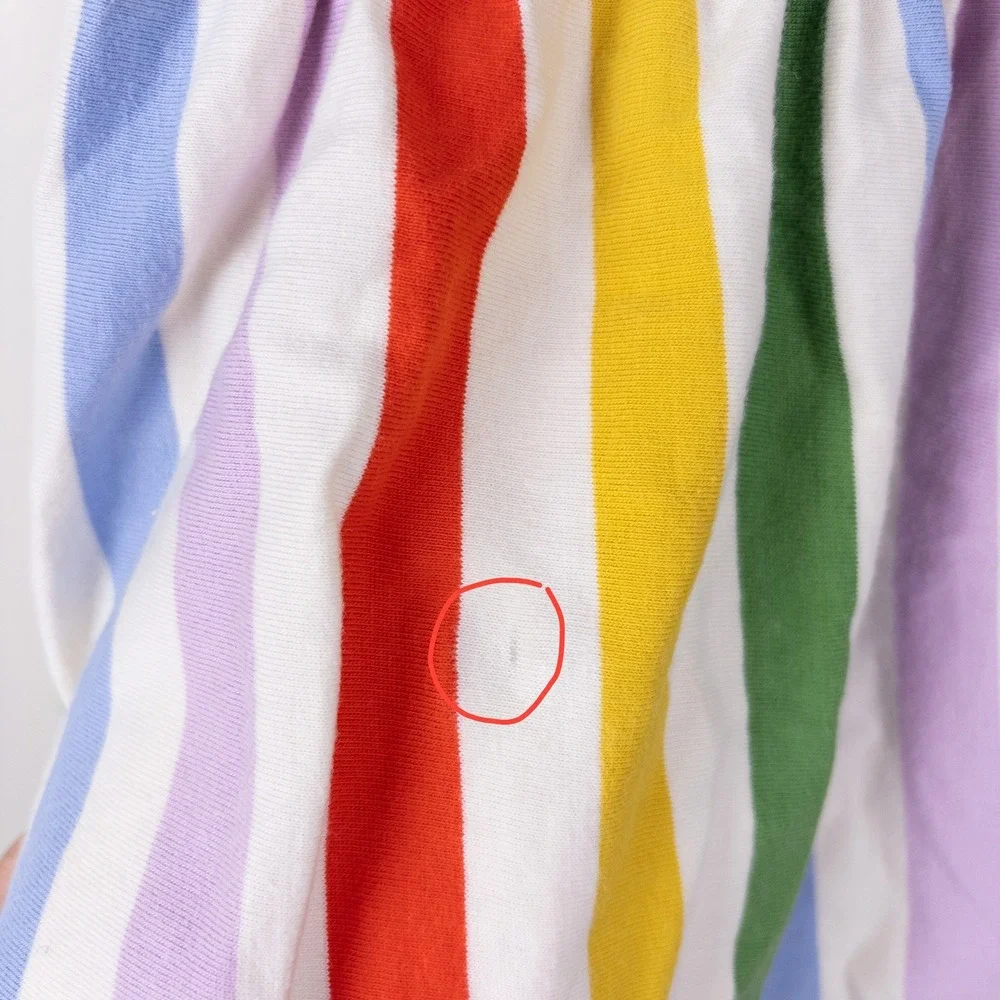 Hanna Andersson Dress Rainbow Stripe Pocket Keyhole Back Kids US 4